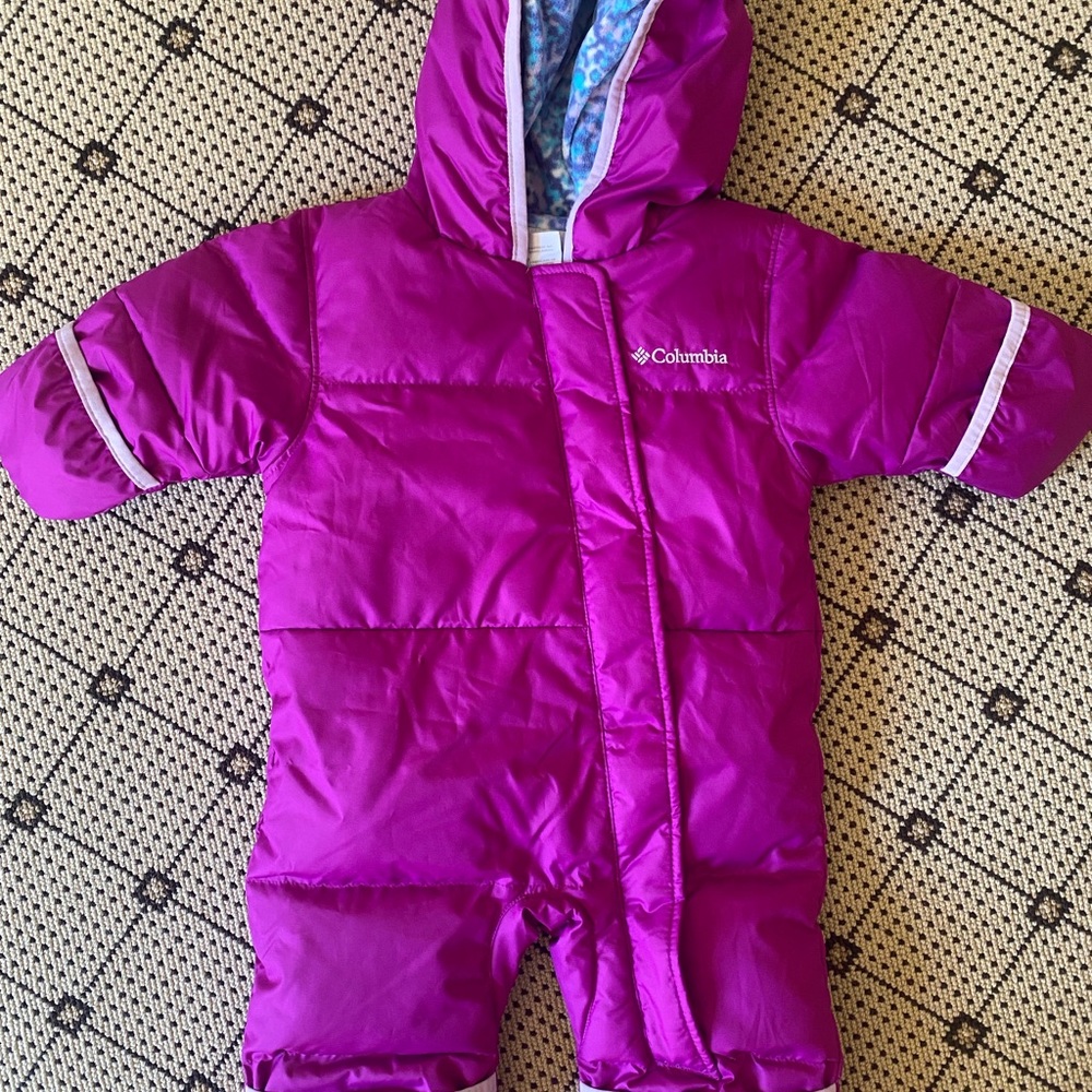 Columbia Bunny Bunting 3-6months. Soft down filled